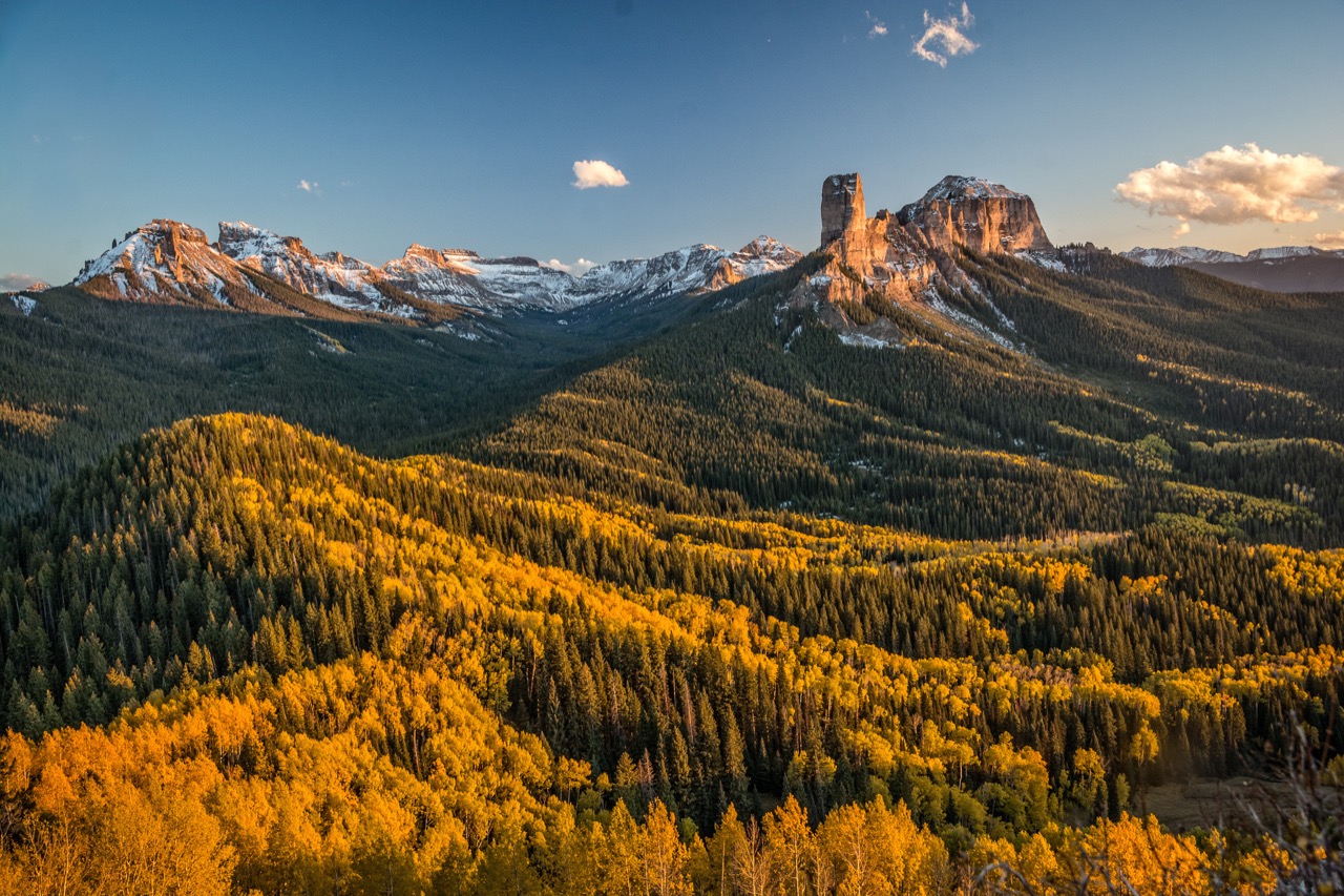 Courthouse Mountain and Cimarron Aspens